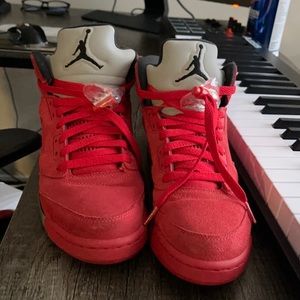 Jordan red suede 5s